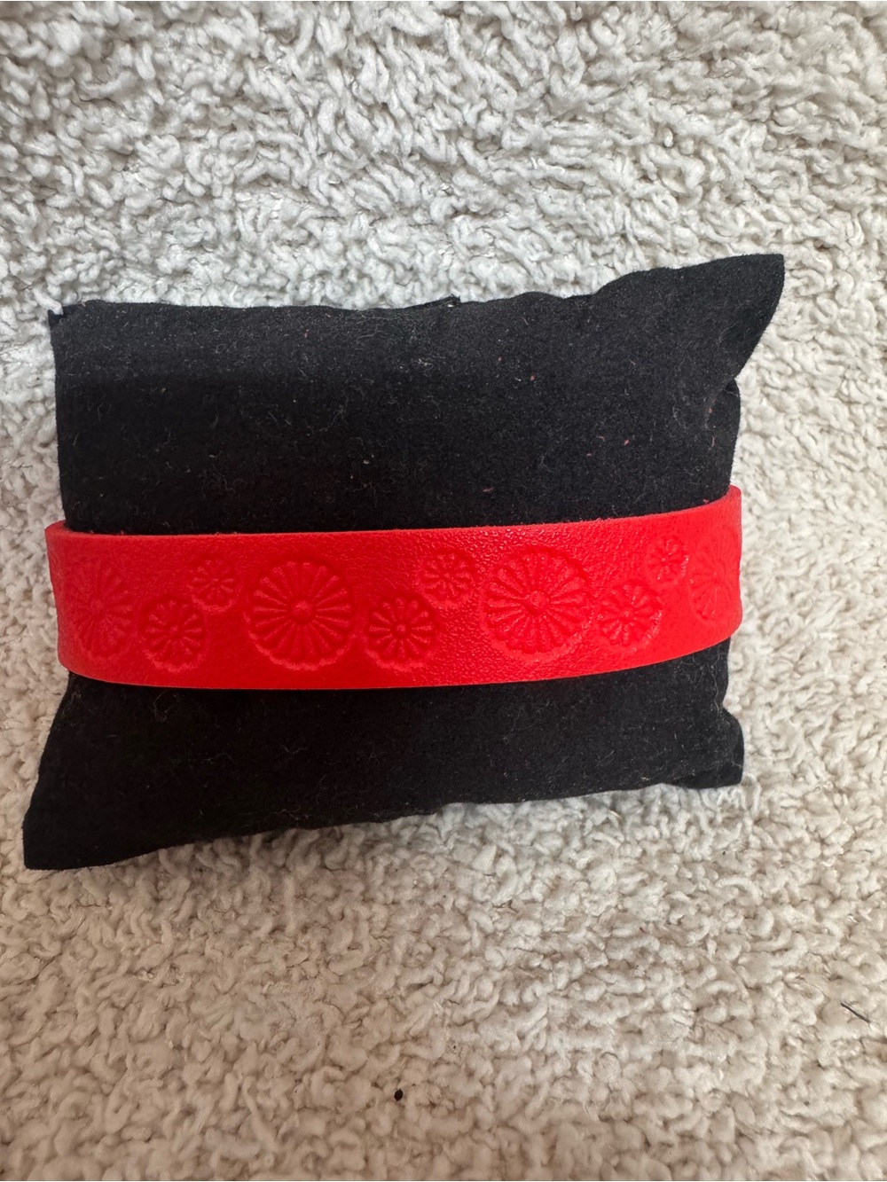 Paparazzi Red Embossed Daisy Wrap Bracelet